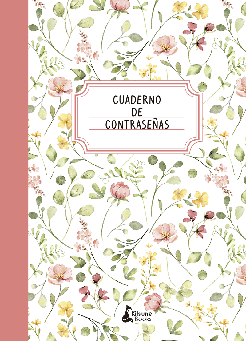 Cuaderno de contraseñas rosa: portada