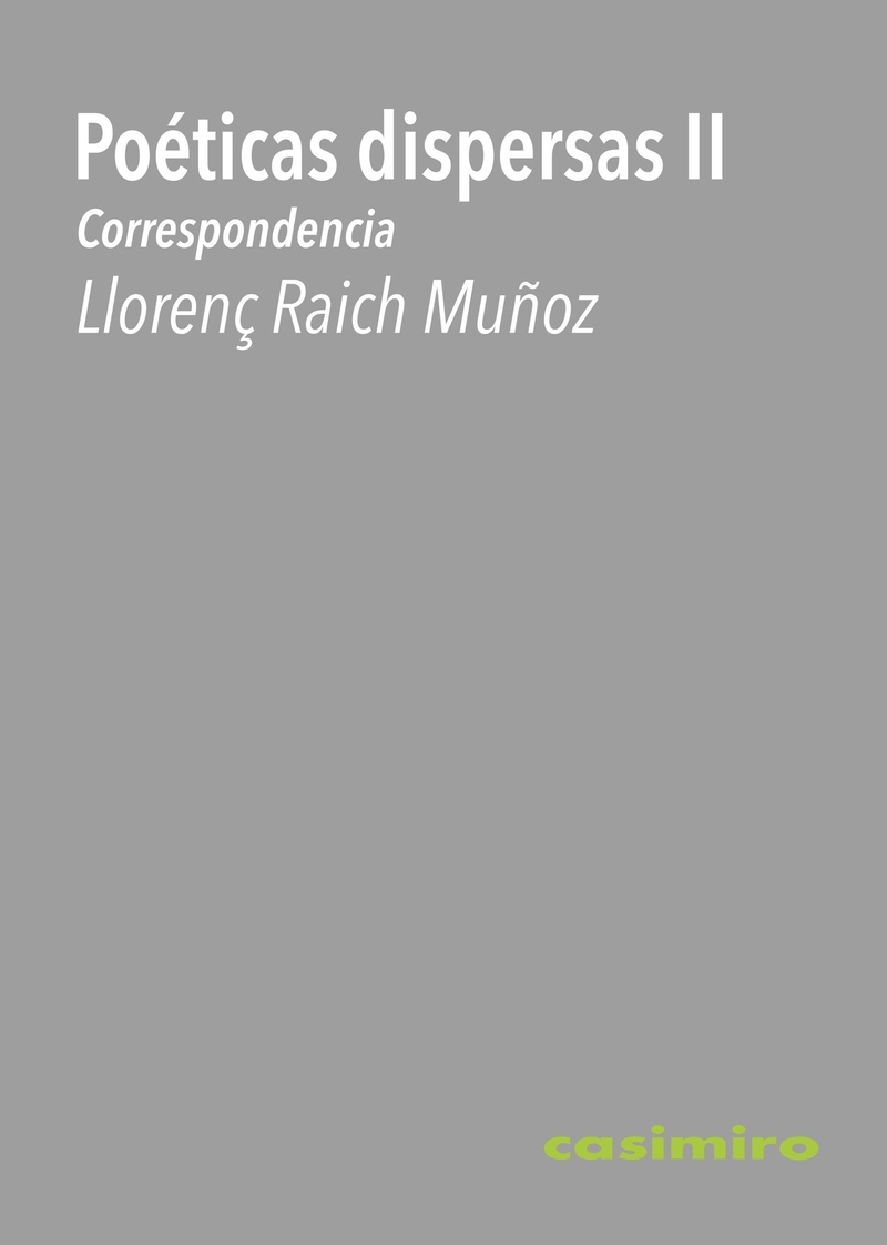 Poéticas dispersas II : Correspondencia: portada