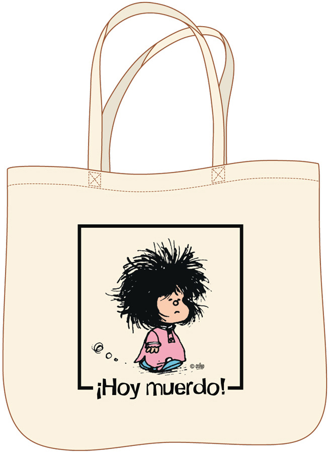 Bolsa Mafalda. Tote bag ¡HOY MUERDO!: portada
